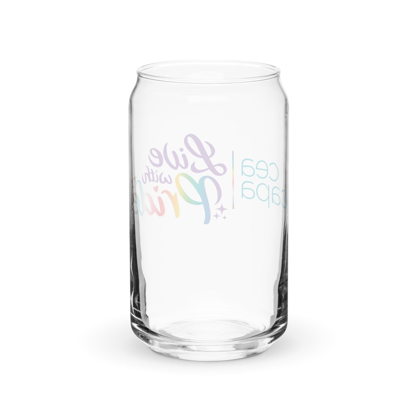 Live with Pride Can-shaped Glass