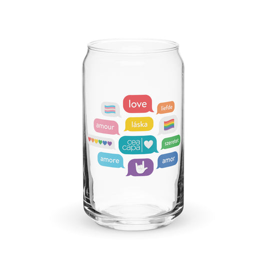 Love is Love Can-shaped Glass