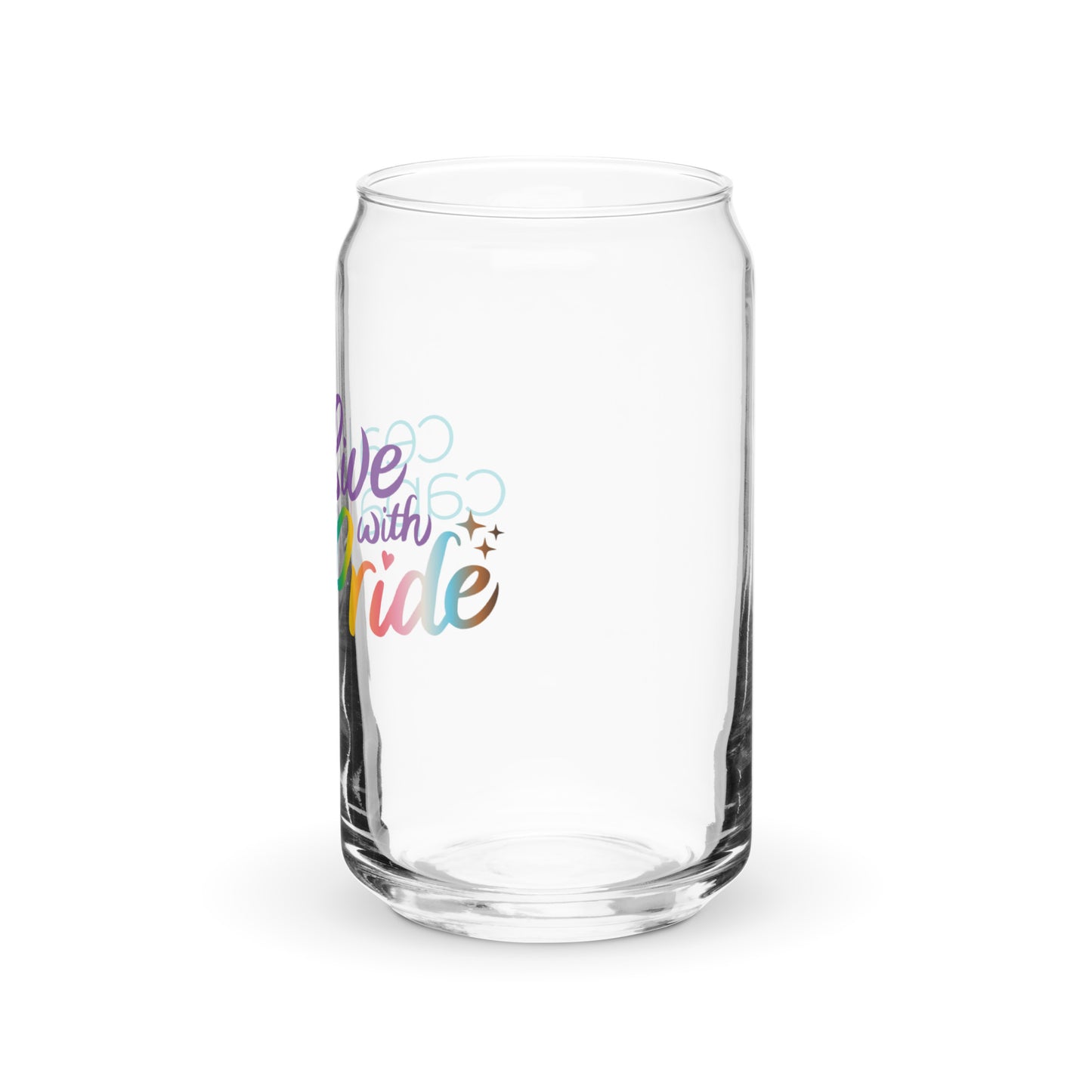 Live with Pride Can-shaped Glass