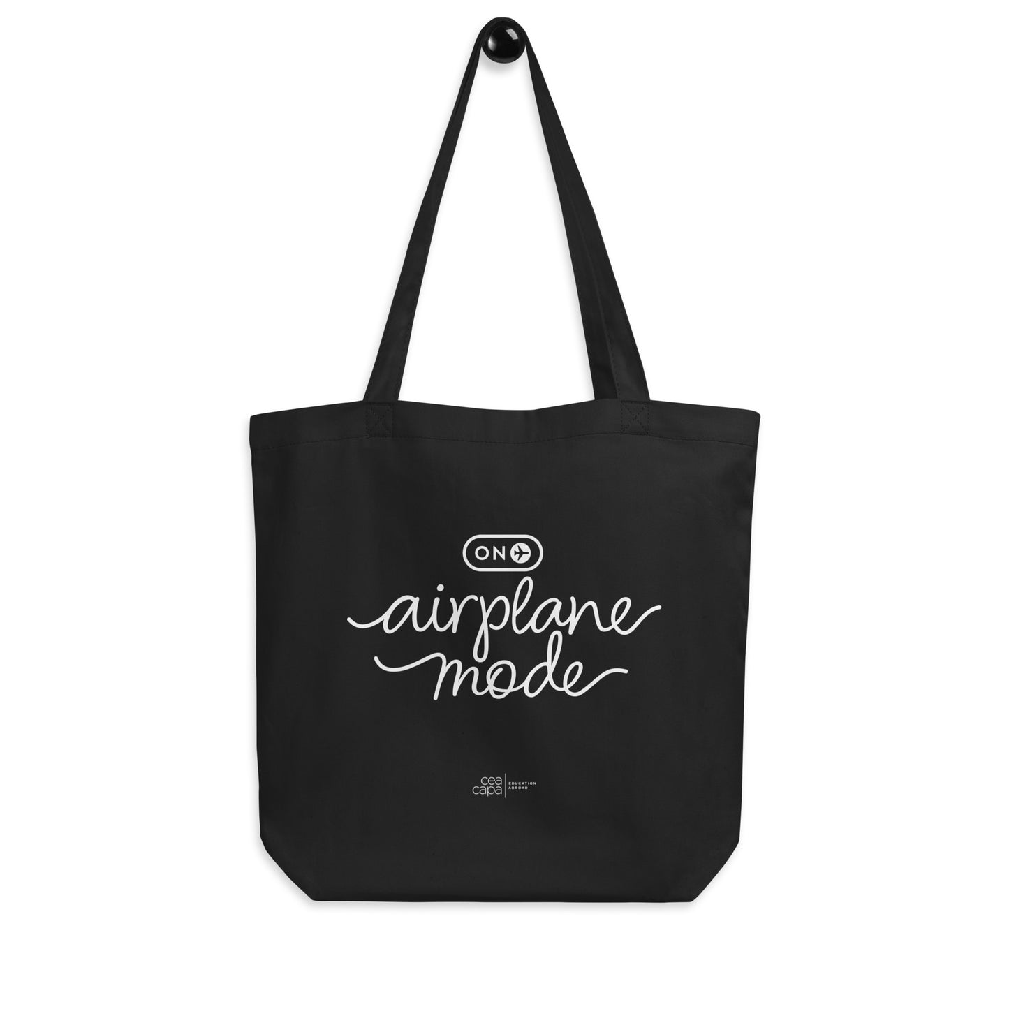 Airplane Mode Black Eco Tote Bag