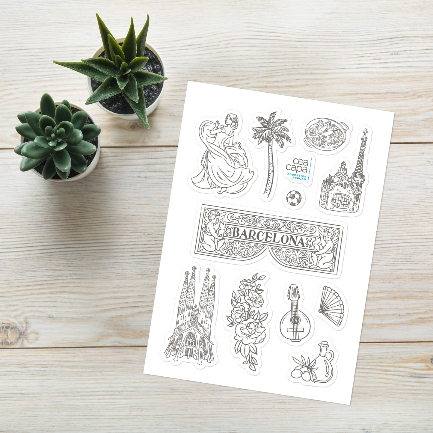 Barcelona Icons Sticker Sheet