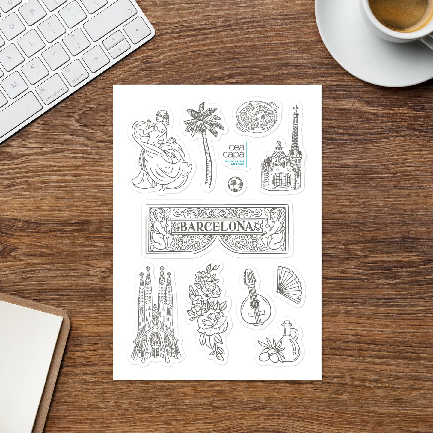 Barcelona Icons Sticker Sheet