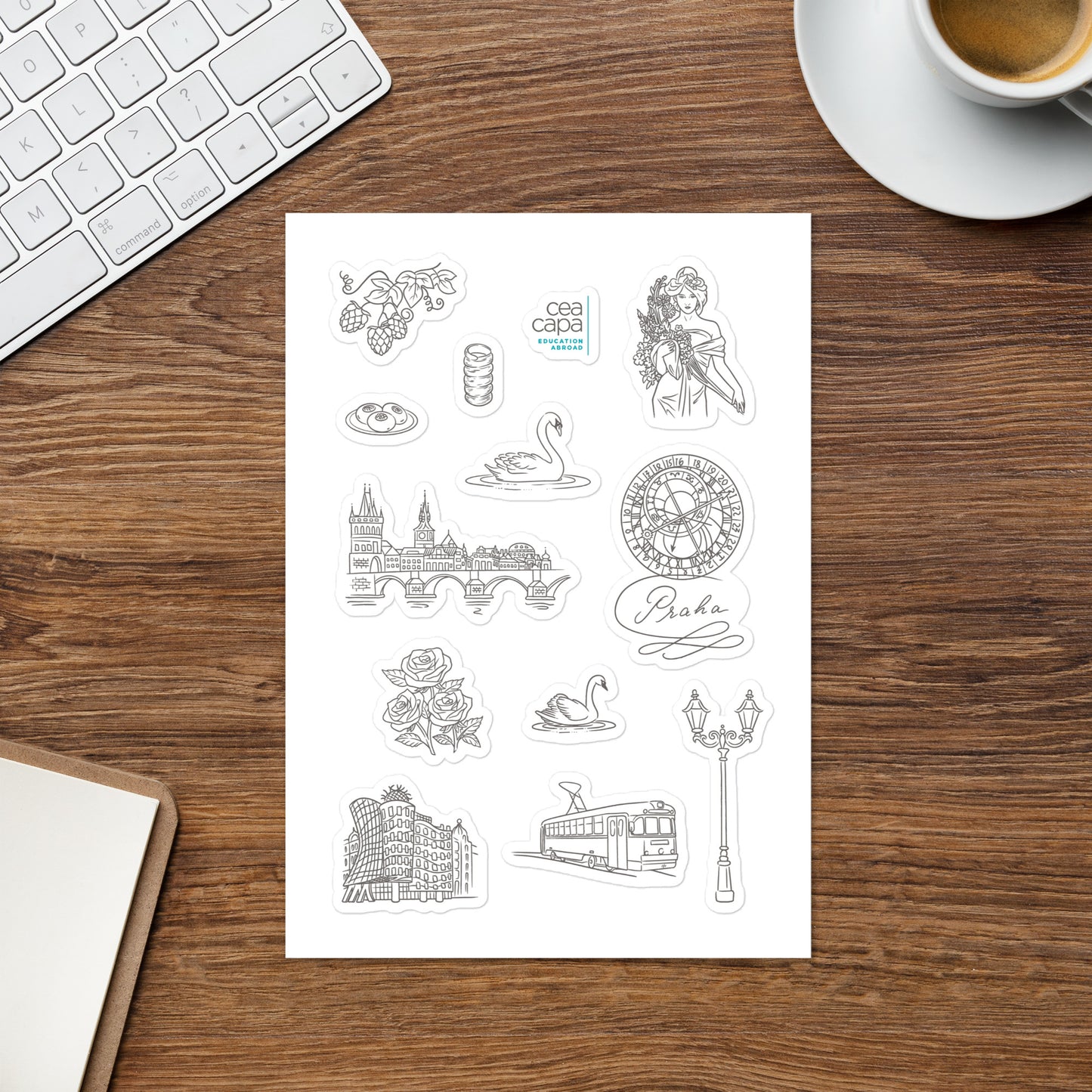 Prague Icons Sticker Sheet
