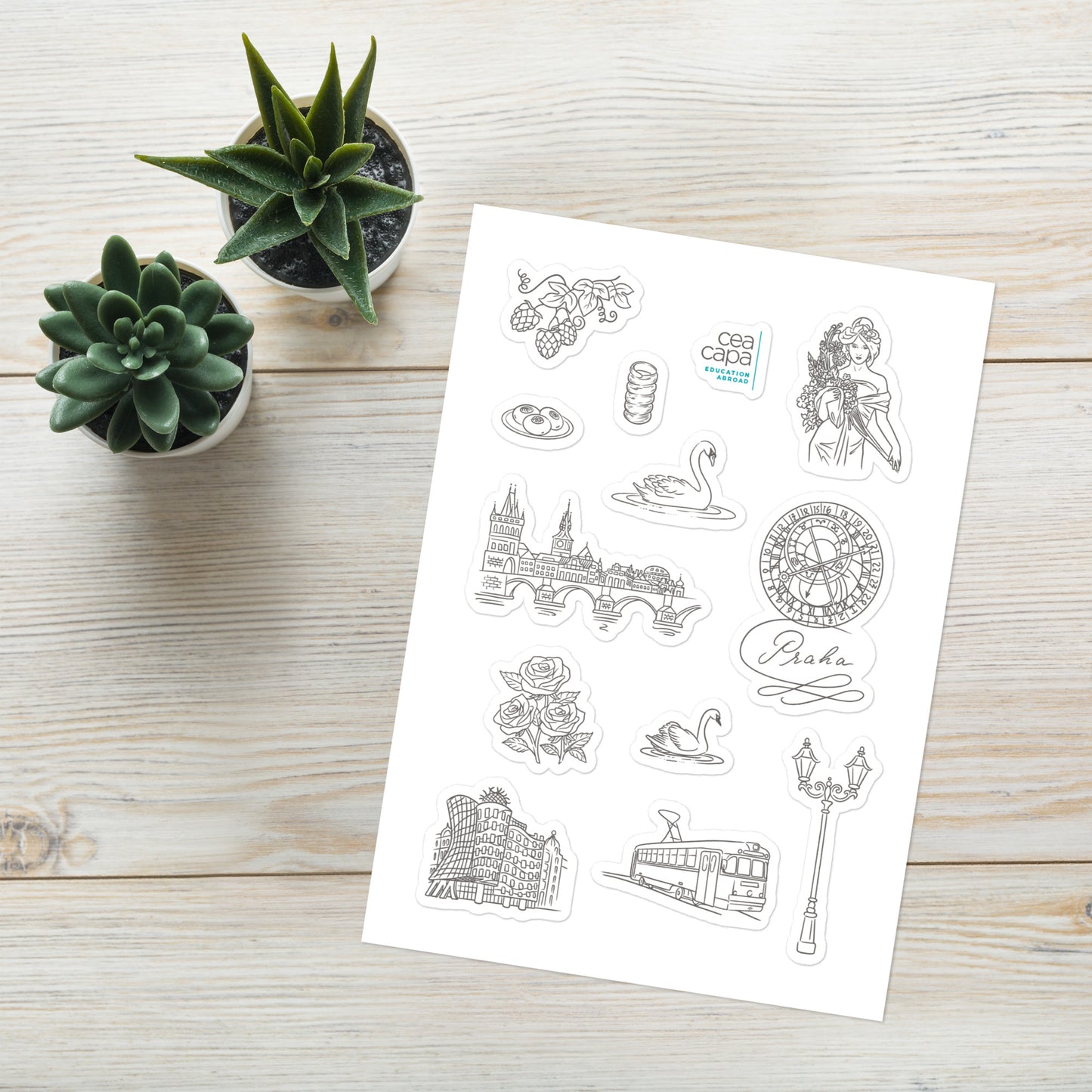 Prague Icons Sticker Sheet