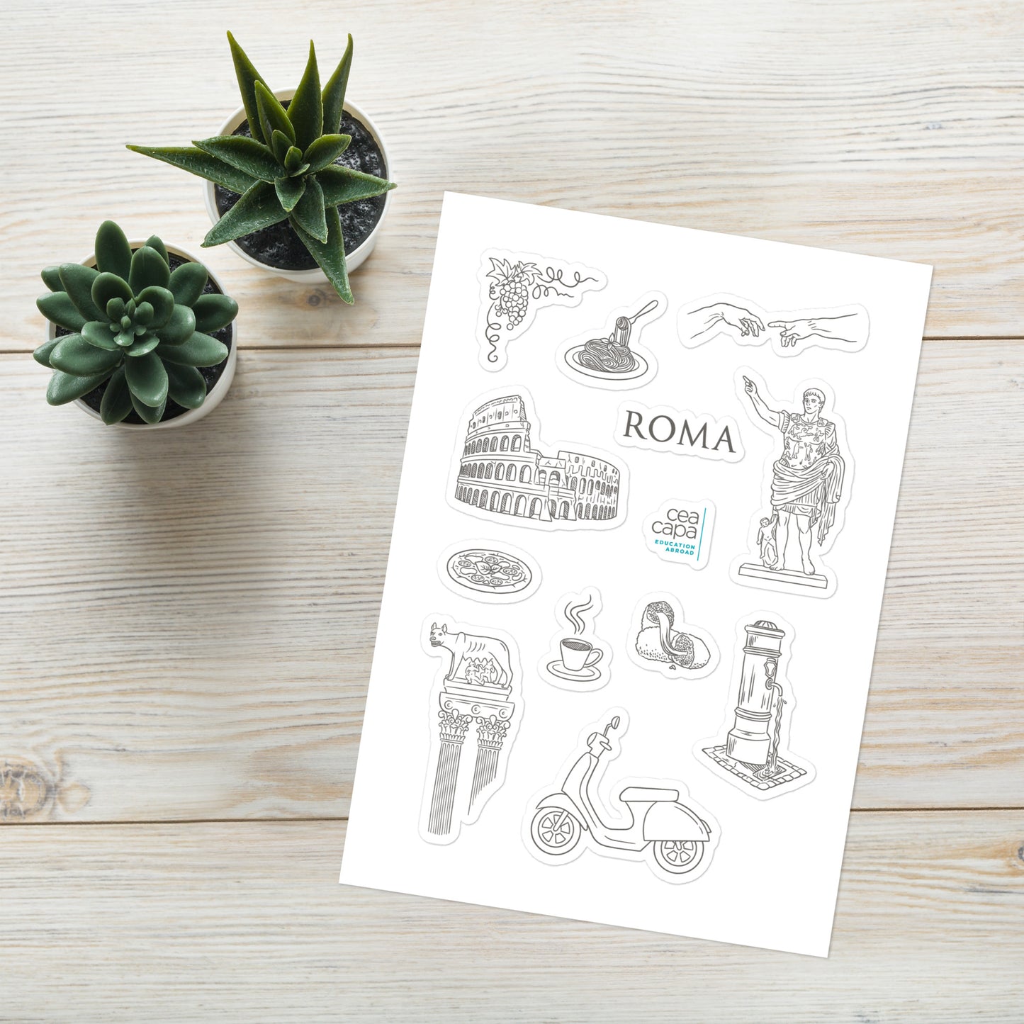 Rome Icons Sticker Sheet