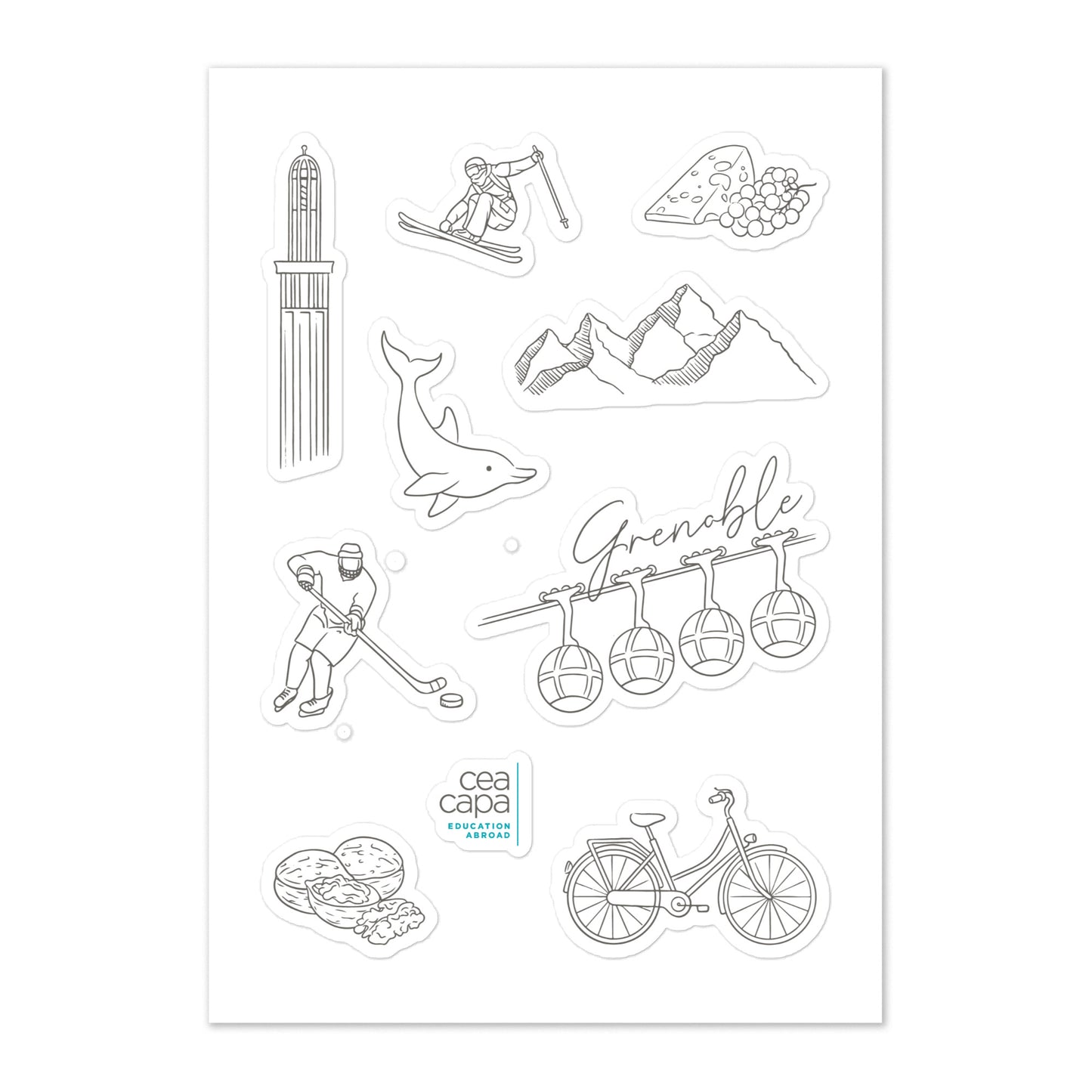 Grenoble Icons Sticker Sheet