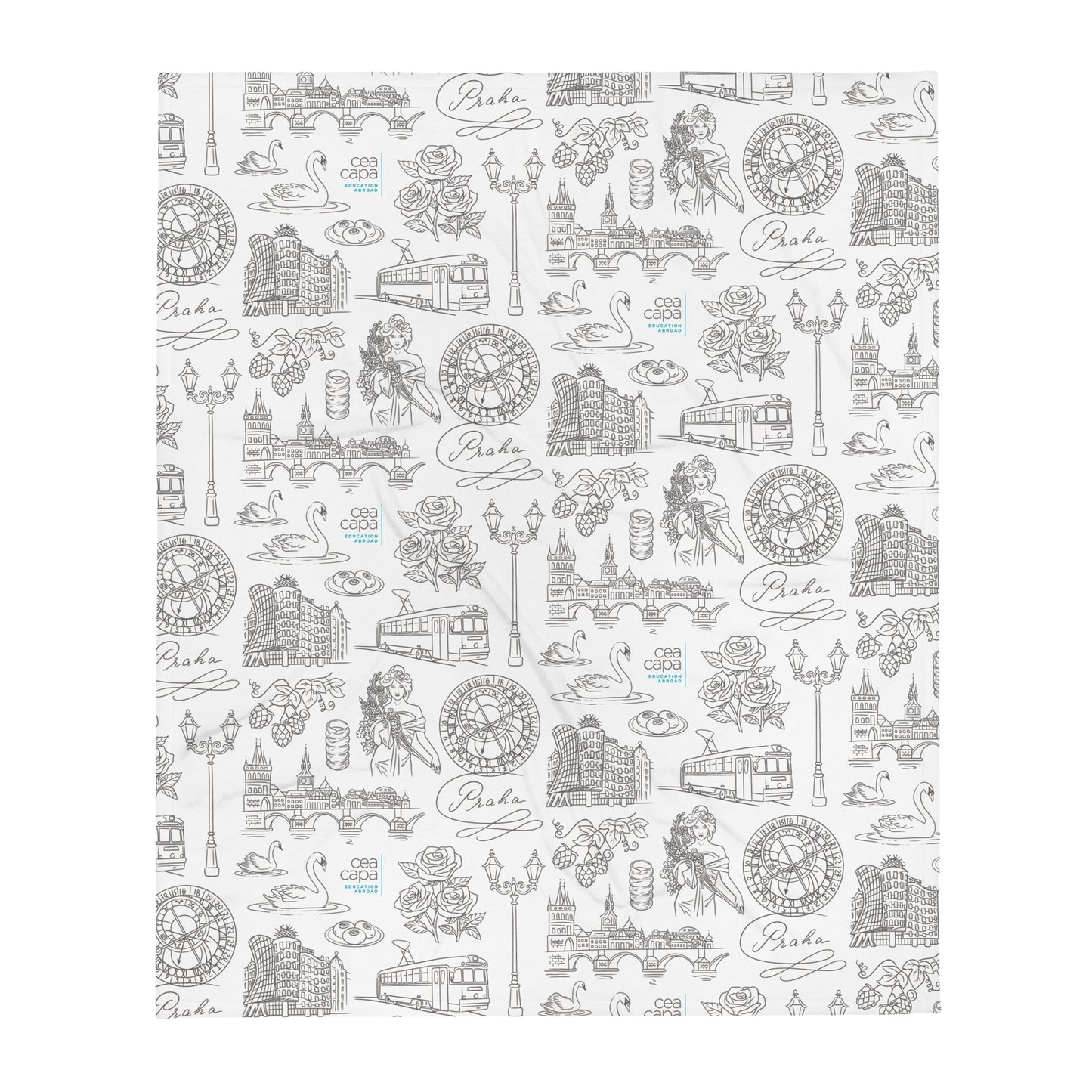 Prague Icons Lightweight Throw Blanket