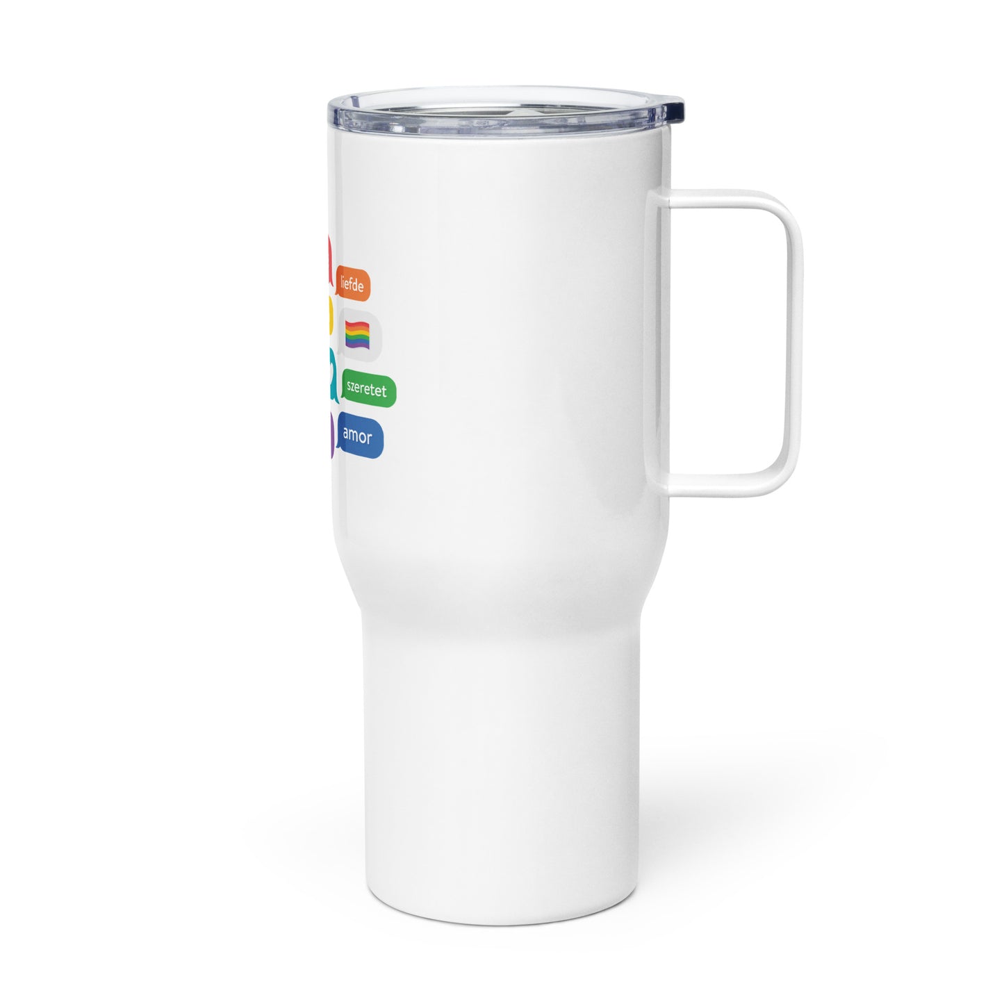 Love is Love Travel Mug with Handle