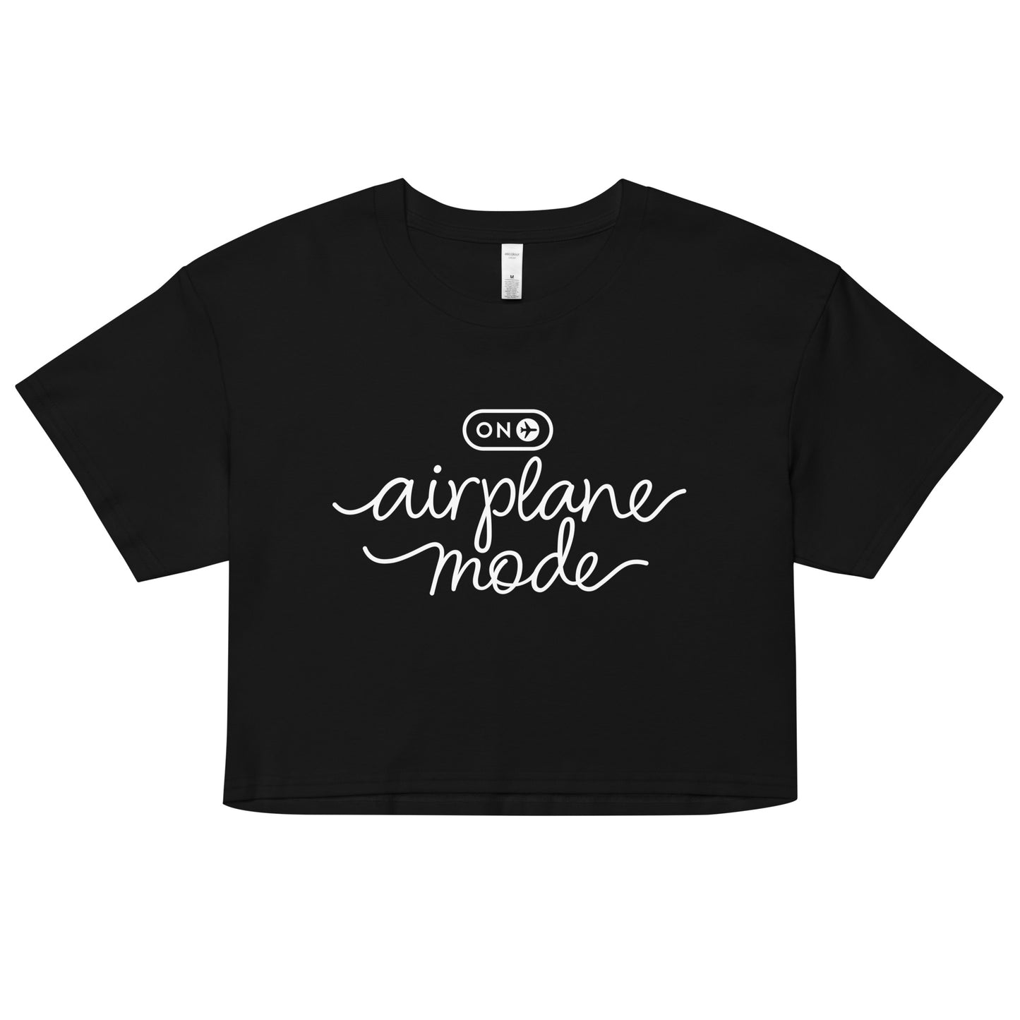 Airplane Mode Black Crop Top