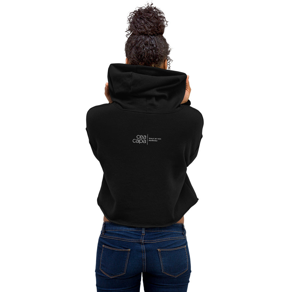 Airplane Mode Black Cropped Hoodie