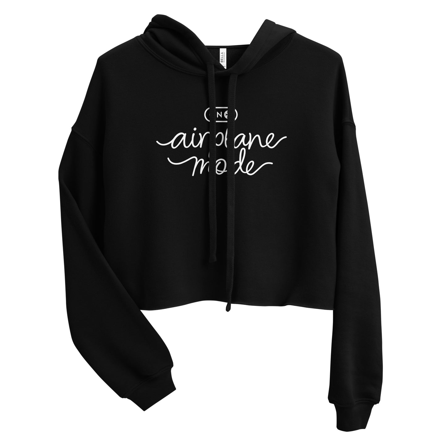 Airplane Mode Black Cropped Hoodie