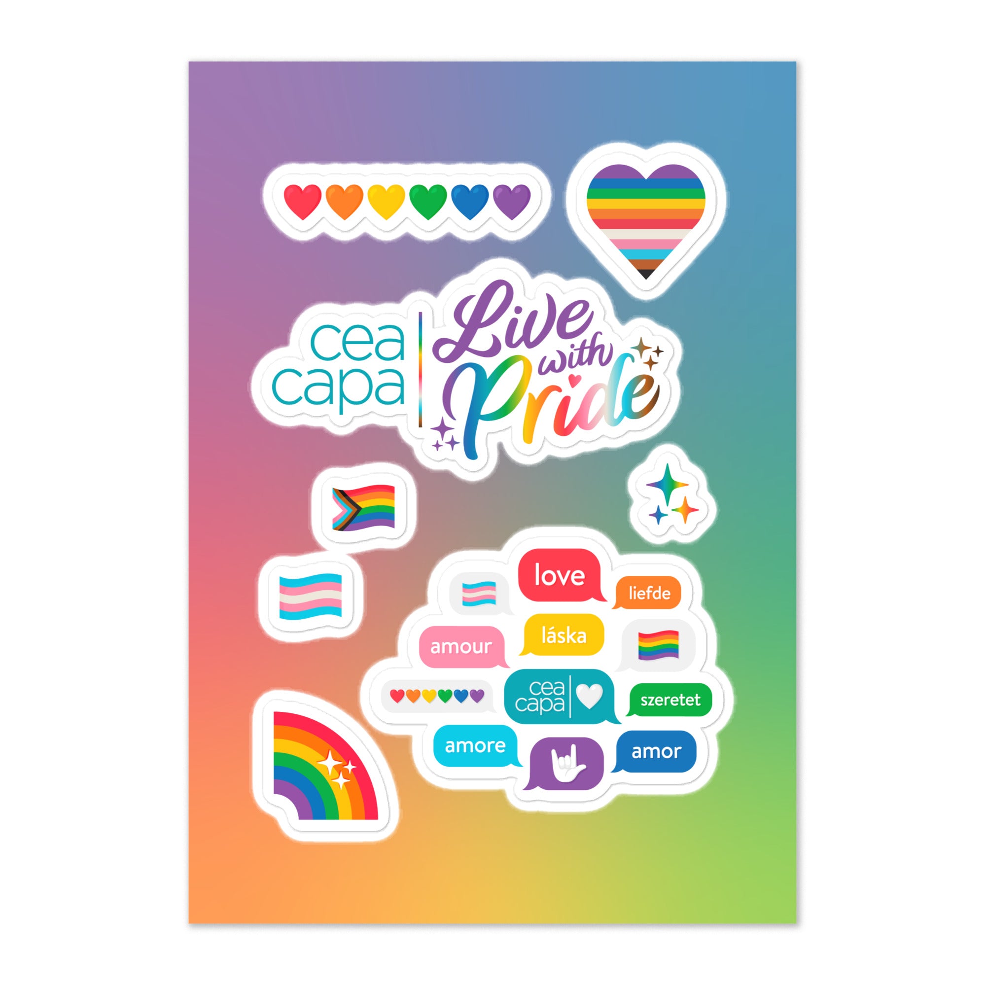 Pride Sticker Sheet - Glossy Finish - CEA CAPA Shop