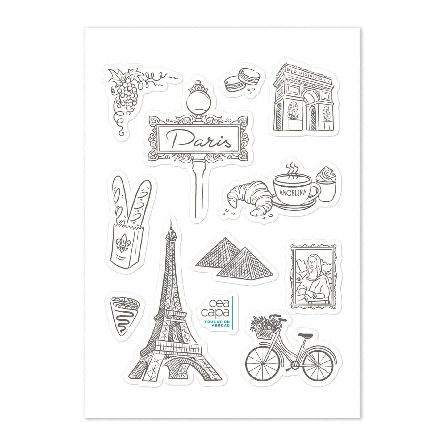 Paris Icons Sticker Sheet