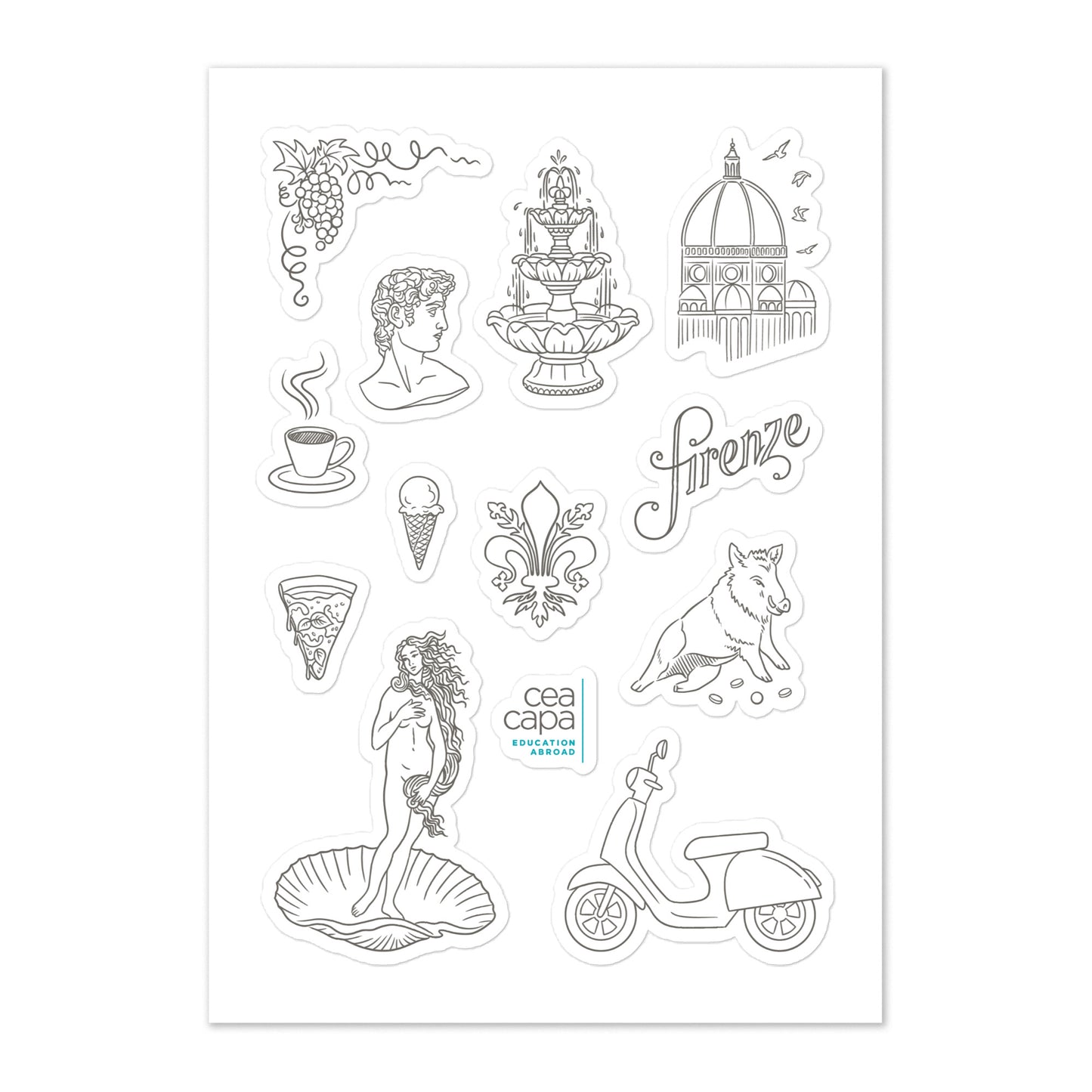 Florence Icons Sticker Sheet