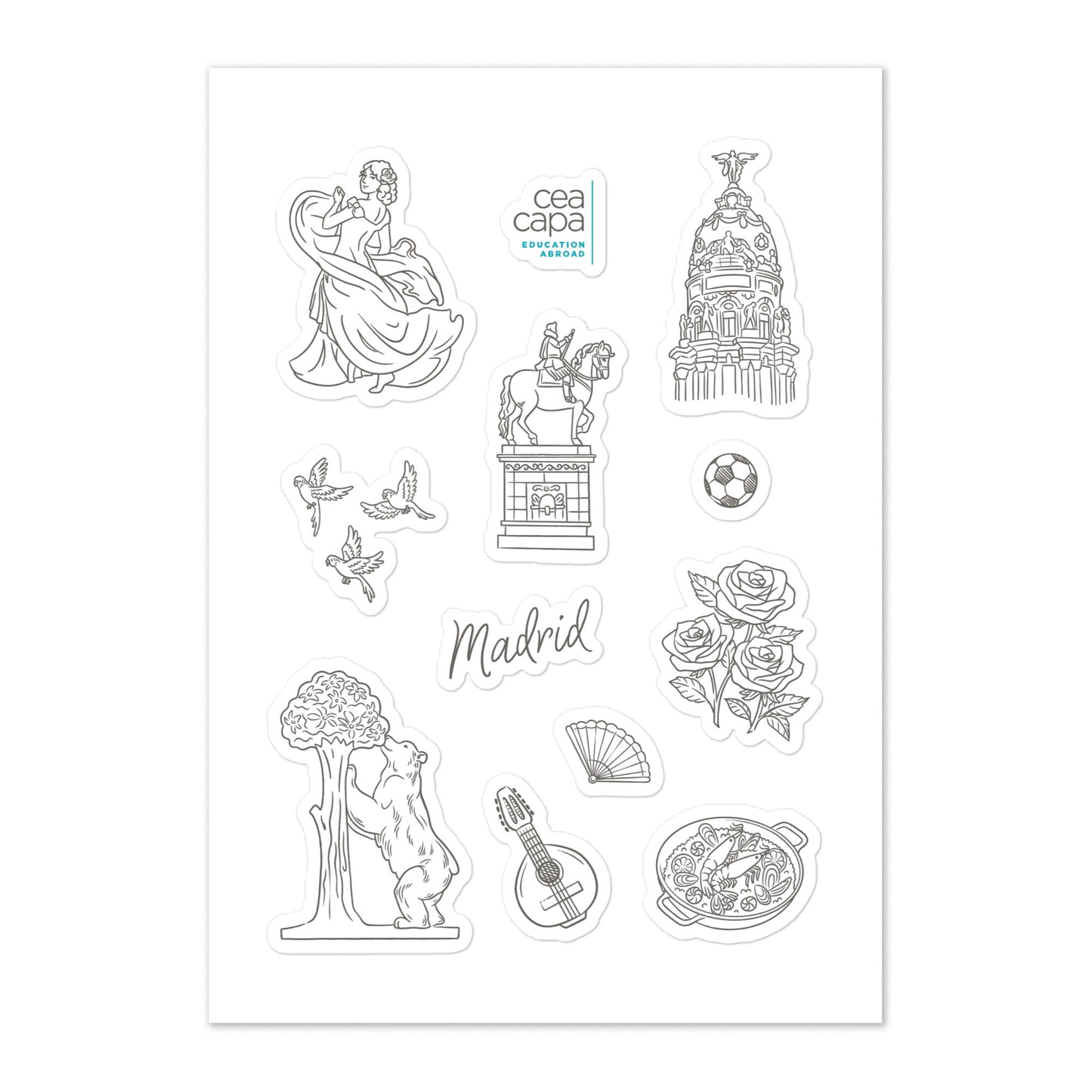 Madrid Icons Sticker Sheet