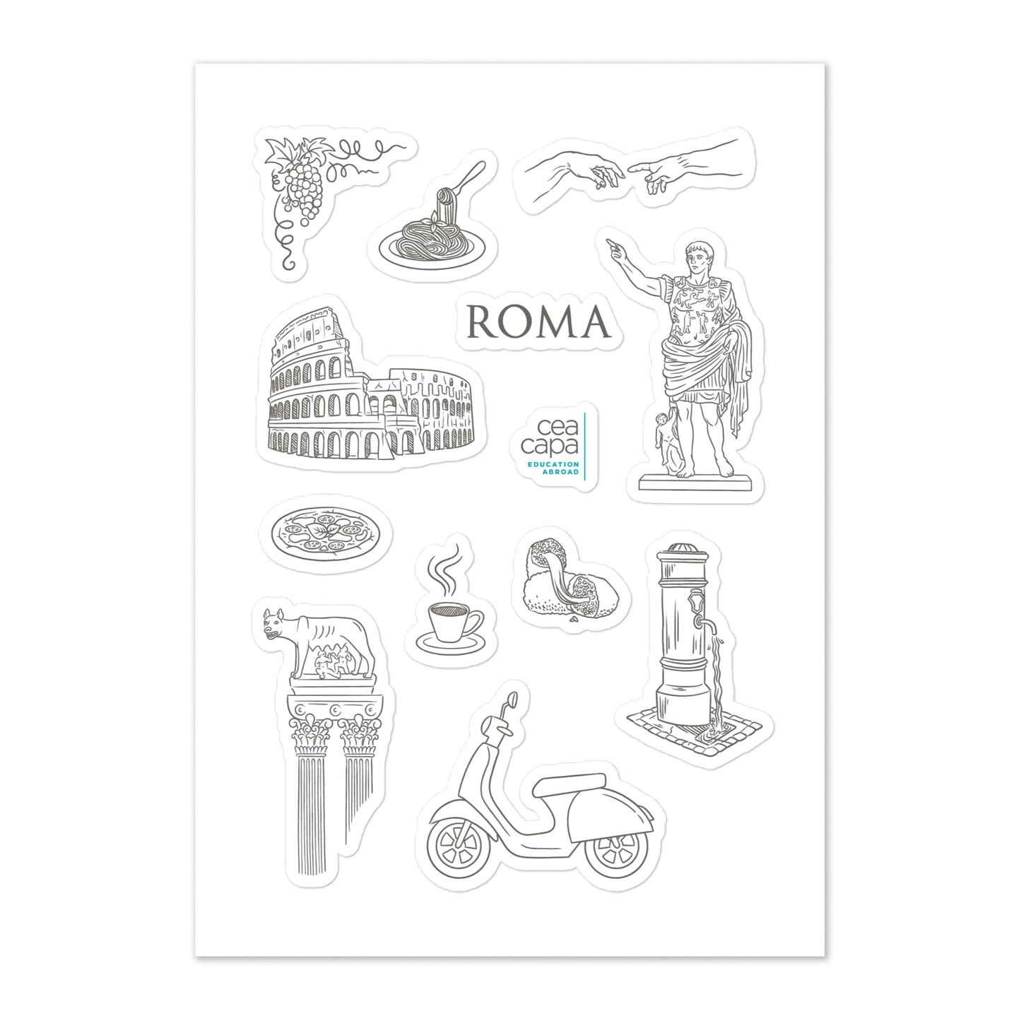 Rome Icons Sticker Sheet